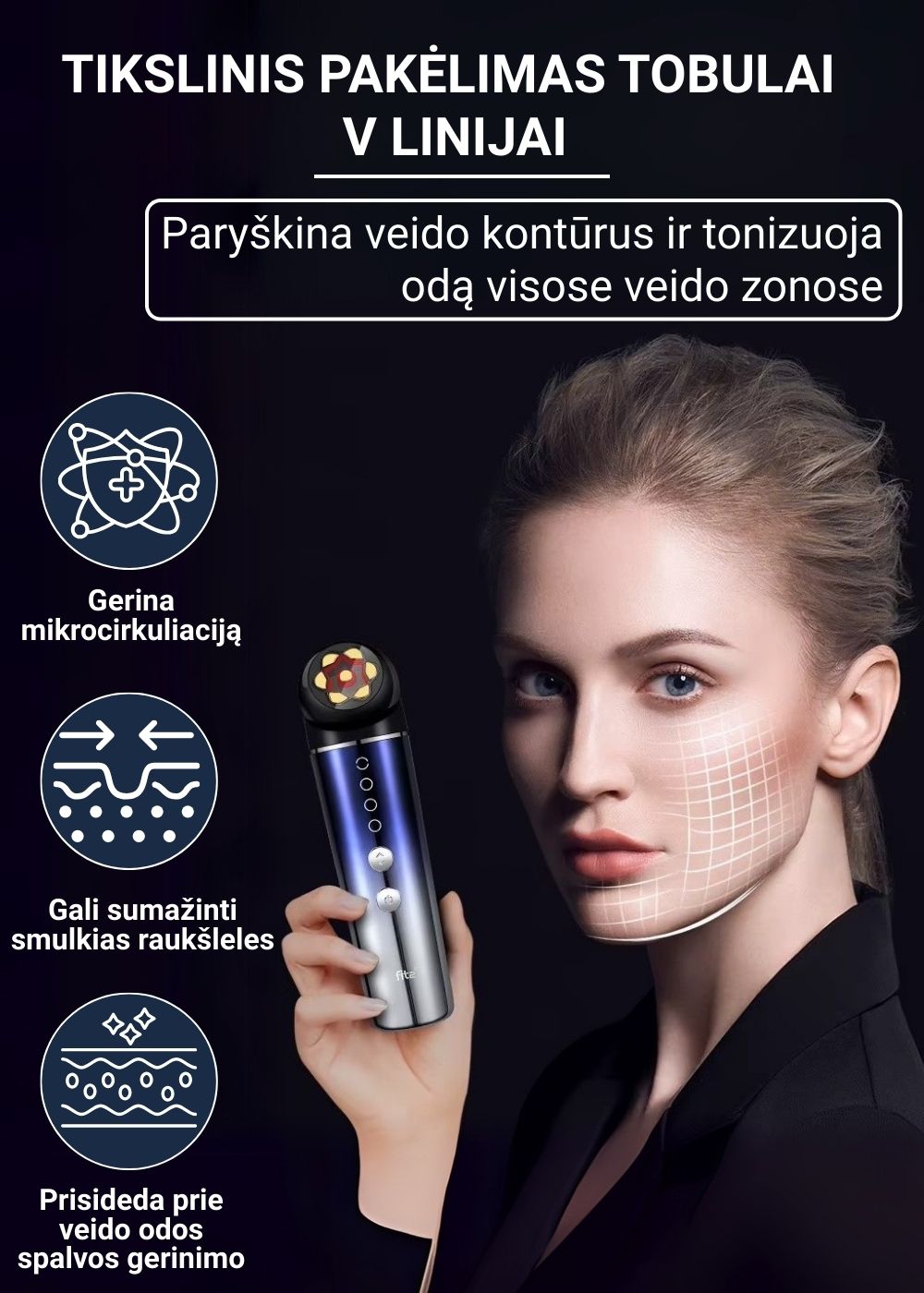 RF veido priežiūros prietaisas Fit2 su EMS ir SignaGel geliu